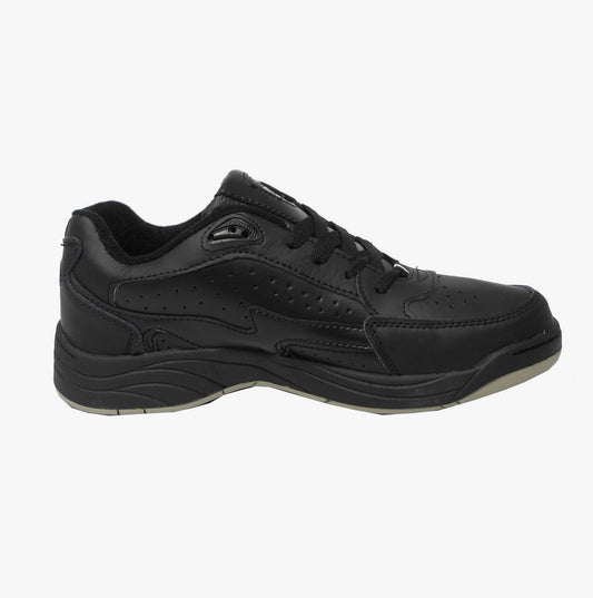 DEK ORLEANS Mens Coated Leather Trainers Faded Black