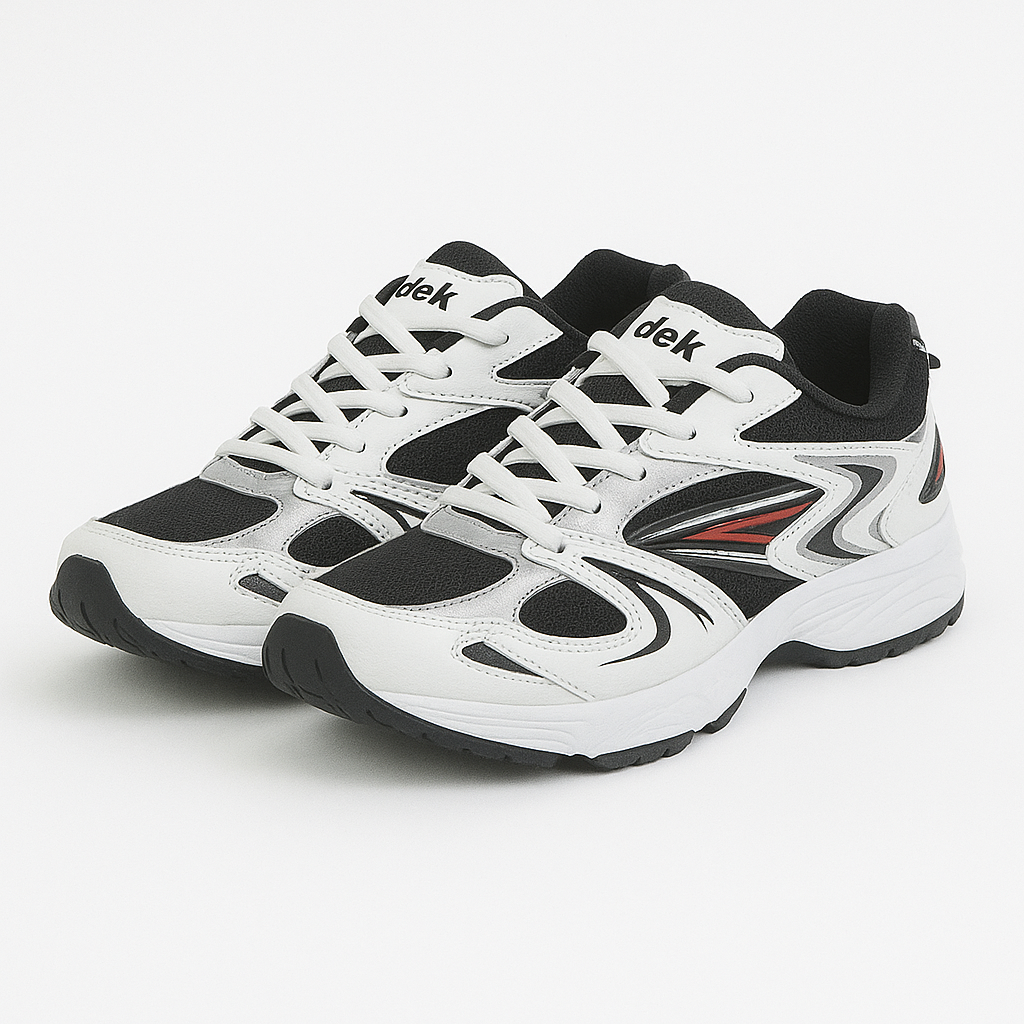 DEK VENUS III Mens Jogging Trainers White/Grey/Navy Blue