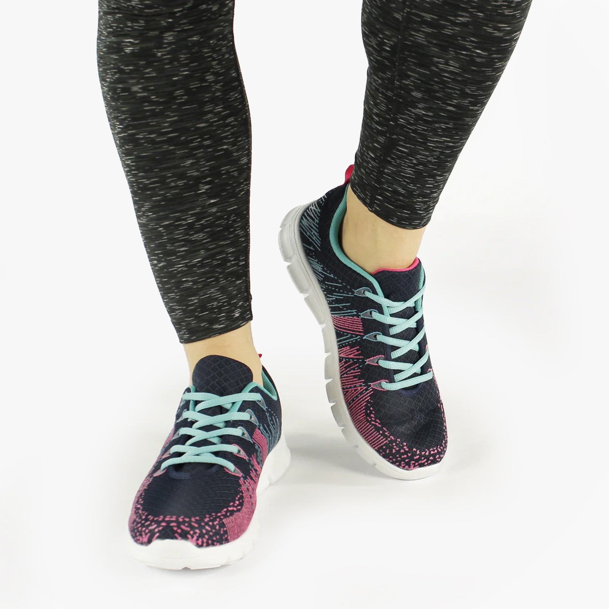 DEK STARLIGHT Womens Memory Foam Sports Trainers Navy/Multi