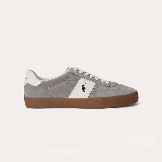 Polo Ralph Lauren Court VLC Mens Court Trainers Earth Grey/Deckwash White