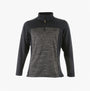 Dewalt CHARLOTTE Womens Sweatshirt Grey Black front view featuring zip closure and funnel neck collar.