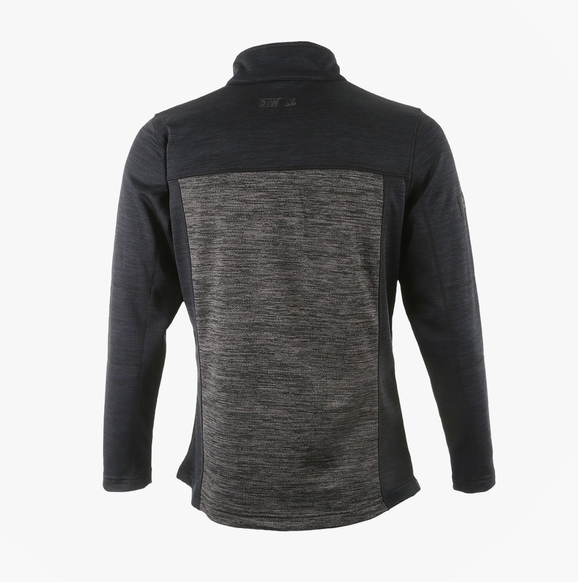 Dewalt CHARLOTTE Womens Sweatshirt Grey Black back view showing 1/4 zip, fleece material, and tonal design.