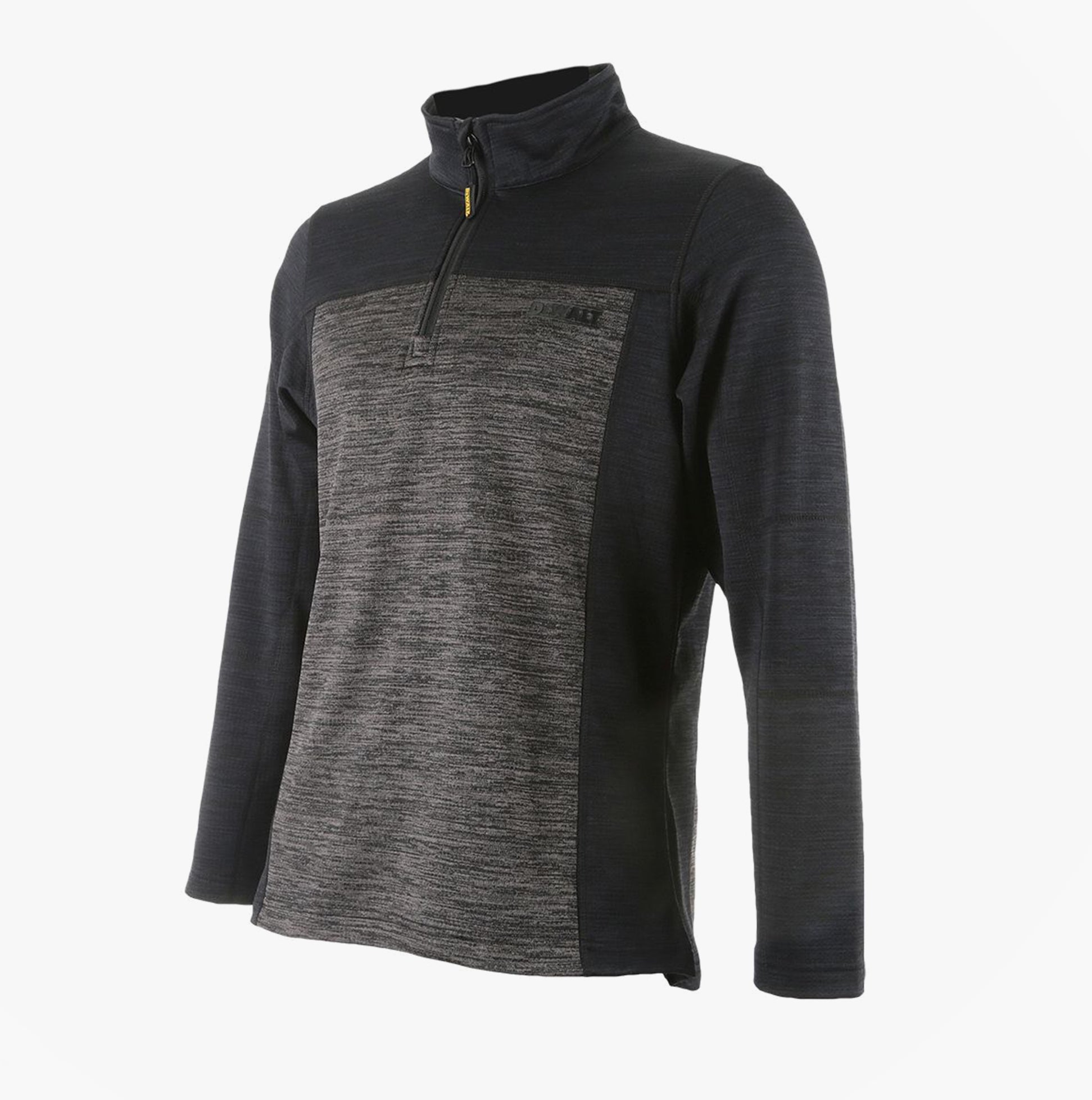 Dewalt CHARLOTTE Womens Sweatshirt Grey Black front view showing 1/4 zip detail and comfort material.