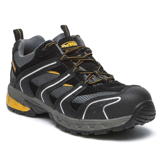 Dewalt CUTTERGRY Unisex Trainers Black Grey side view showing lace-up design and rubber sole.