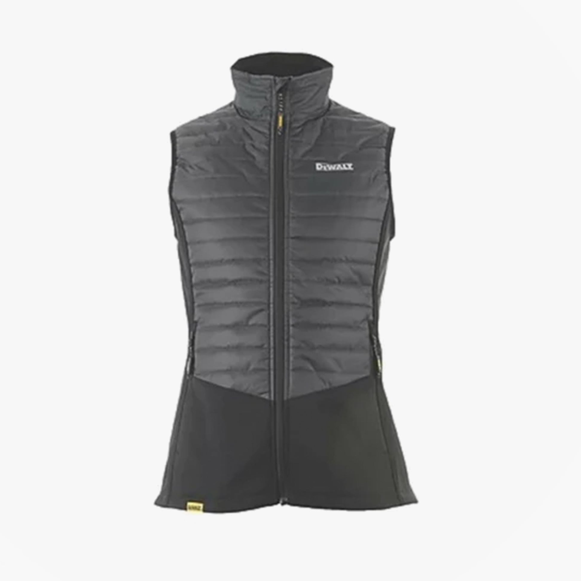 Dewalt FLORENCE Womens Gilet Grey Black front view showing zip closure and lightweight insulation.
