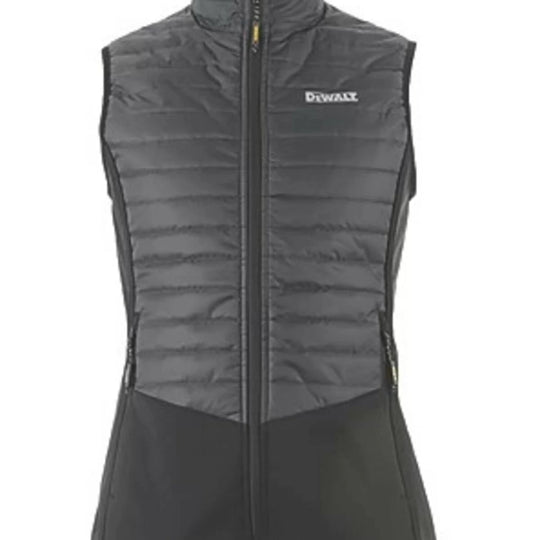 Dewalt FLORENCE Womens Gilet Grey Black front view with zip fastening and lightweight insulation features