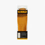 Dewalt Insoles Yellow front view in packaging with moisture wicking material and perforated footbed for breathability.