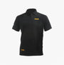 Dewalt RUTLAND Mens Polo Shirt Black front view featuring moisture-wicking technology and standard collar.