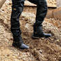 Dewalt SPRINGFIELD Mens Boots Black close-up on feet in construction environment, showcasing safety features and durable design.