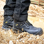 Dewalt SPRINGFIELD Mens Boots Black side view, featuring lace-up closure and water-resistant design.