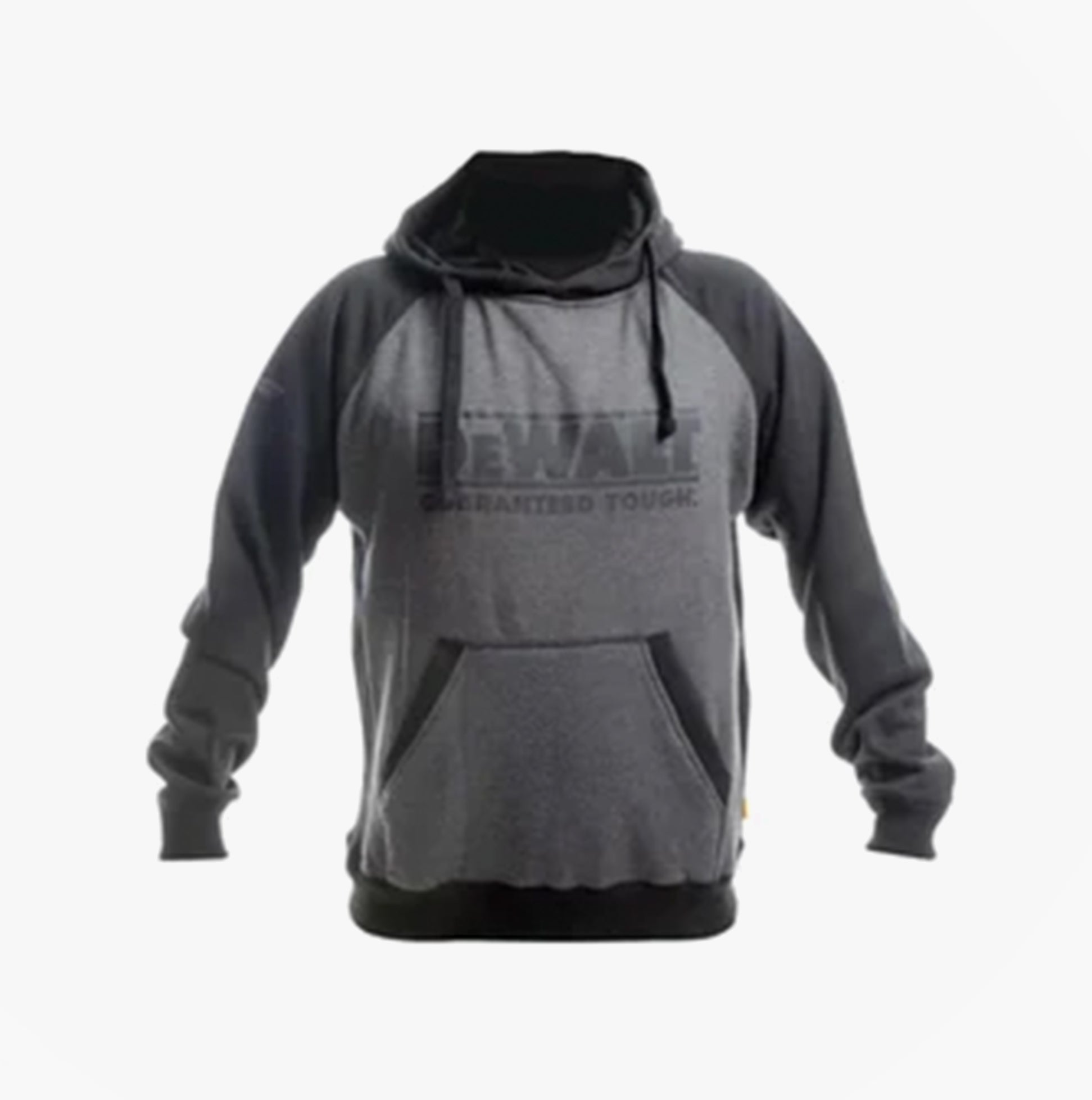 Dewalt STRATFORD Mens Workwear Hoody Grey Black front view showcasing the comfortable design and logo.