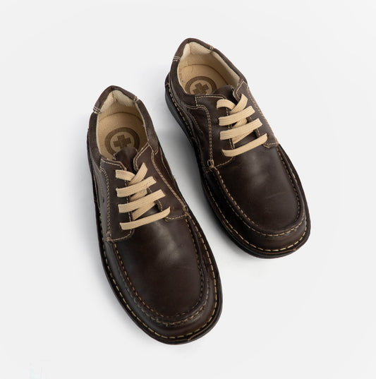 Dr Keller JUPITER Mens Leather Lace Up Shoes Brown
