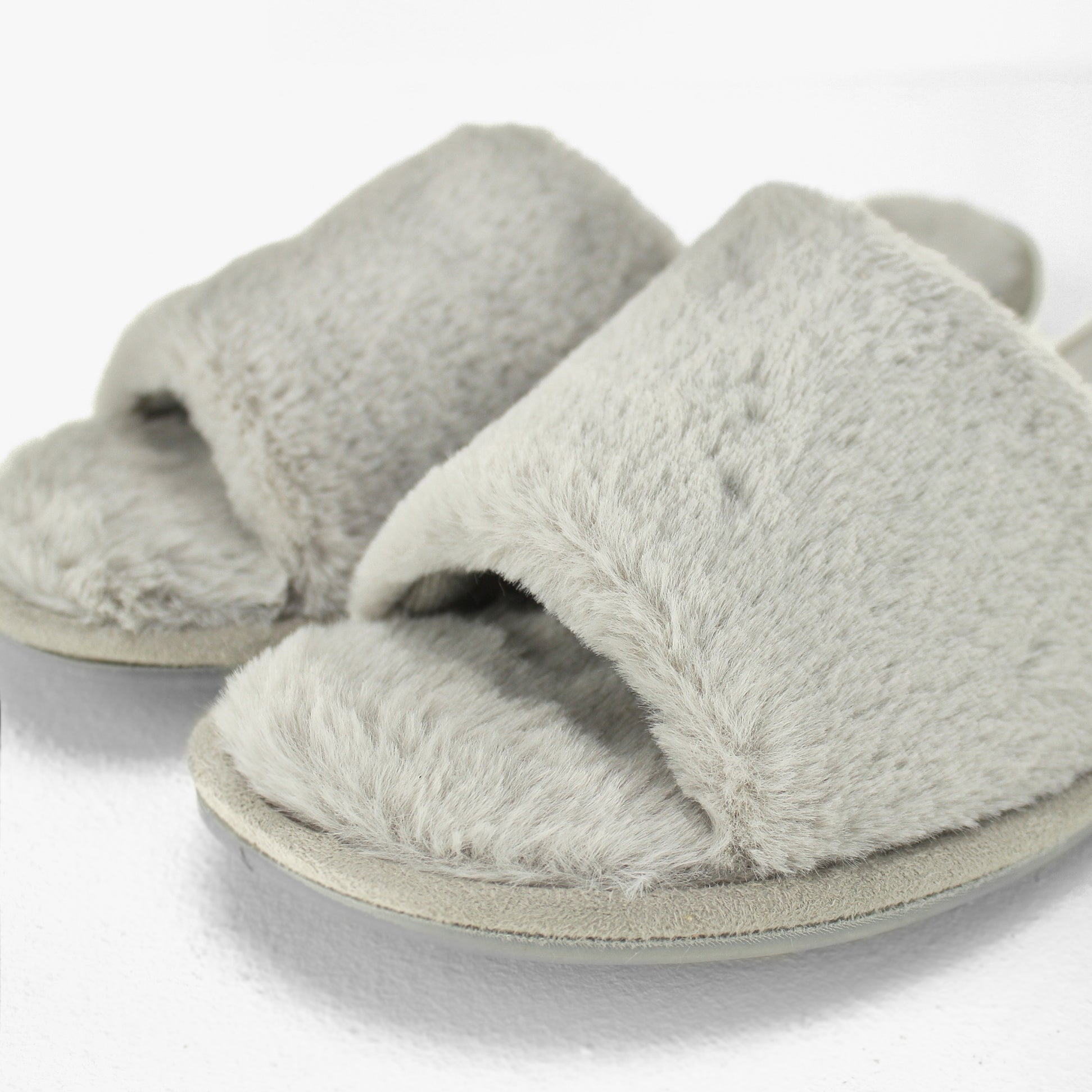 Dr Keller SARA Womens Fluffy Mule Slippers Grey