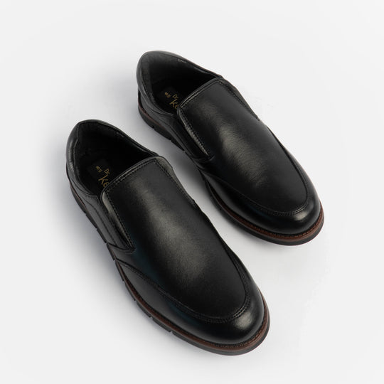 Dr Keller ADONIS Mens Leather Slip on Shoes Black