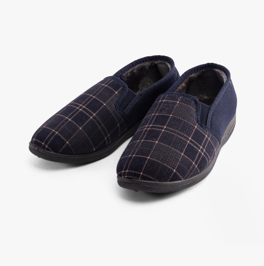 Dr Keller ERIC Mens Full Slippers Navy