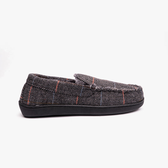 Dr Keller BURT Mens Full Slippers Grey