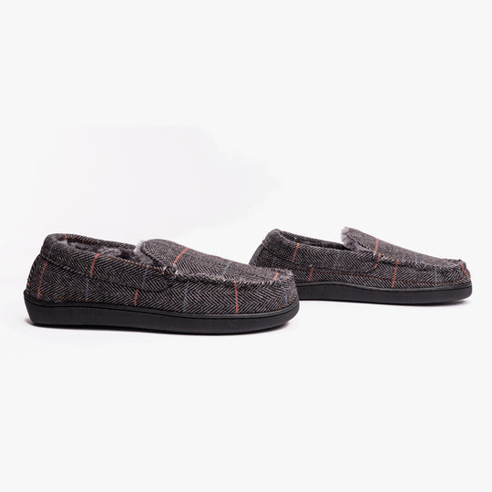 Dr Keller BURT Mens Full Slippers Grey