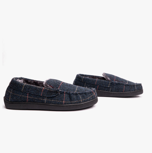 Dr Keller BURT Mens Full Slippers Navy