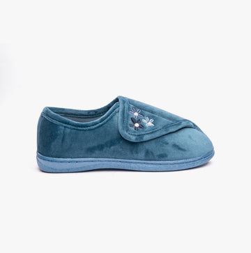 Dr Keller ALOHA Womens Wide Fit Full Slippers Blue