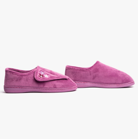 Dr Keller ALOHA Womens Wide Fit Full Slippers Purple