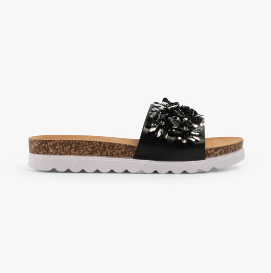 Dr Keller GLITZY Womens Slides Black