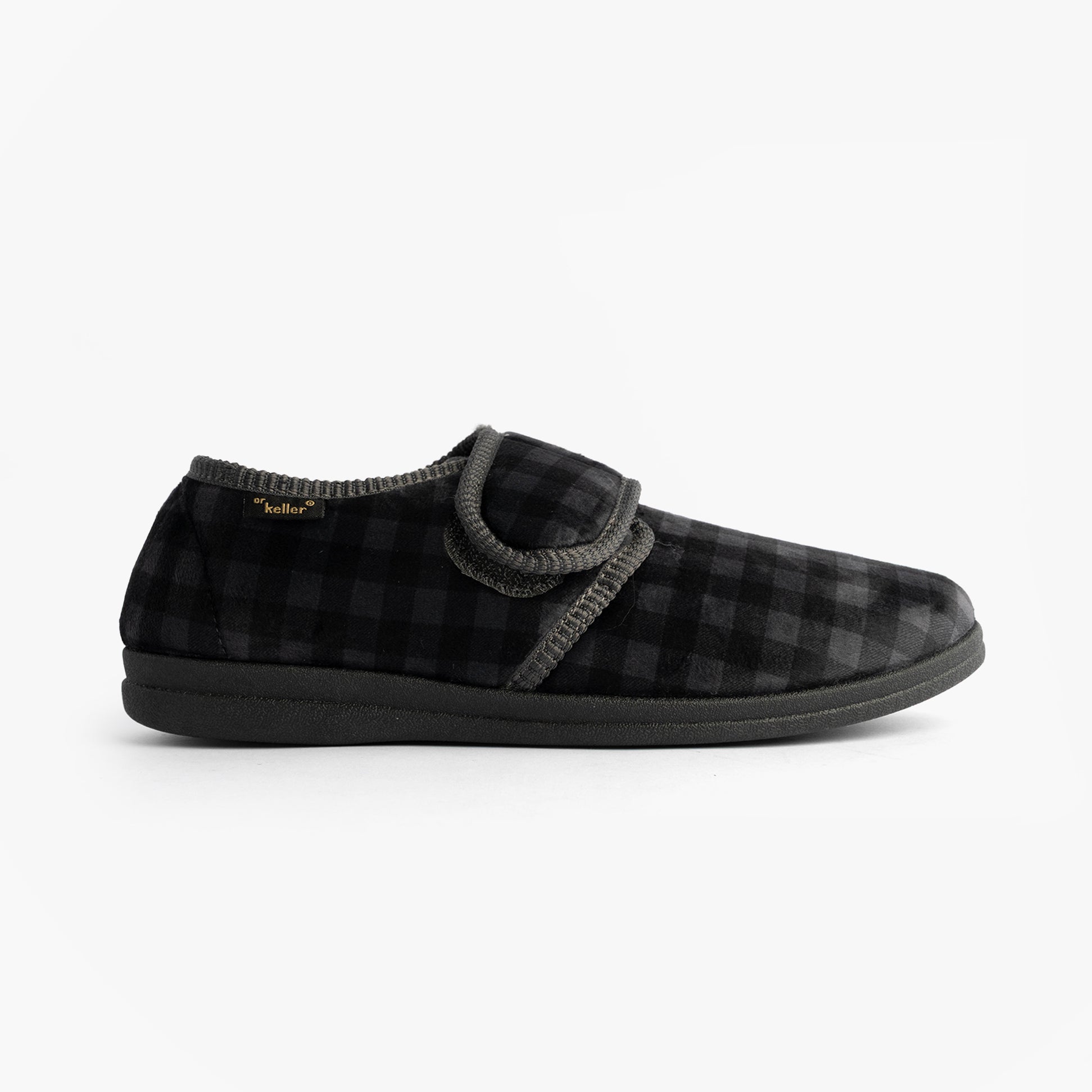 Dr Keller DARREN VELC Mens Touch Fasten Slippers Grey