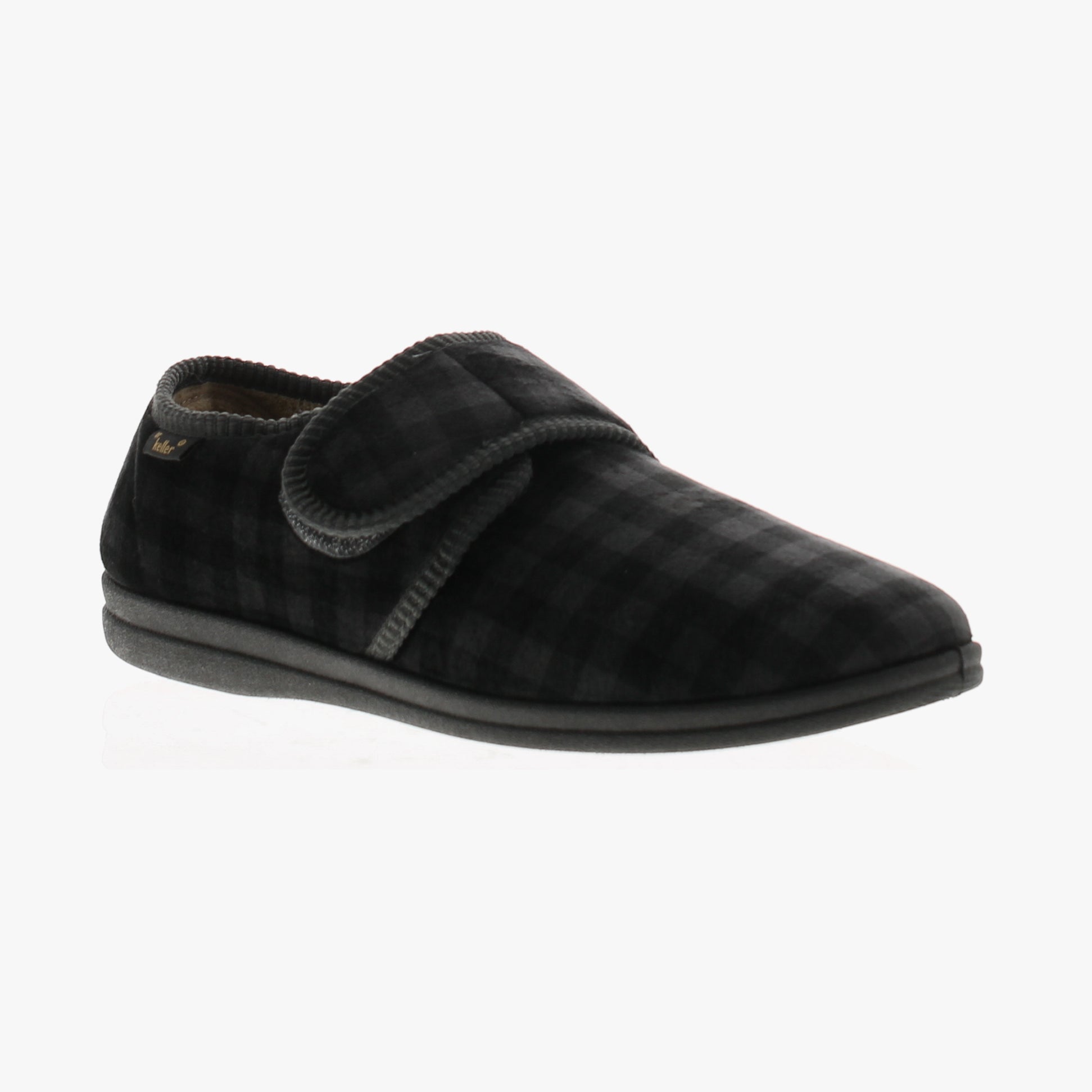 Dr Keller DARREN VELC Mens Touch Fasten Slippers Grey