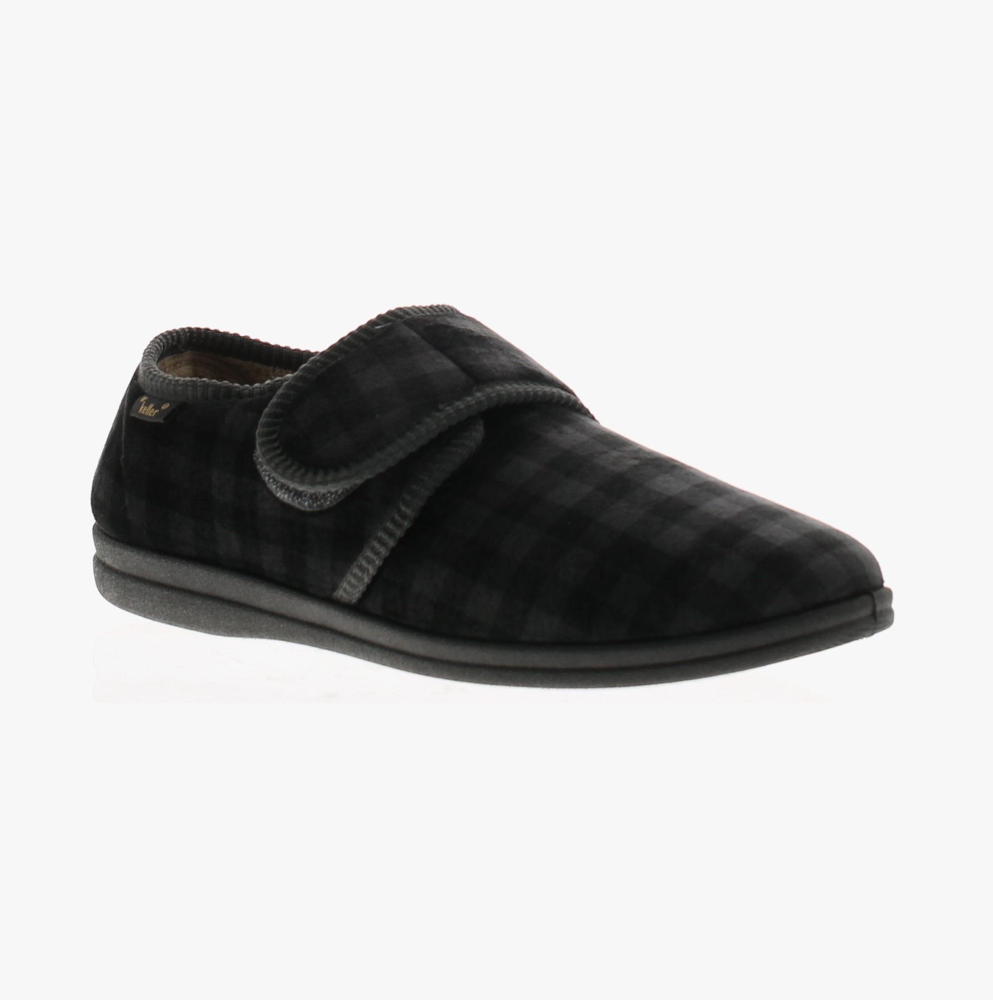 Dr Keller DARREN VELC Mens Touch Fasten Slippers Grey