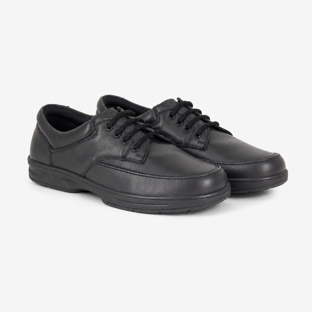 Dr Keller BRIAN Mens Leather Comfort Fit Lace-Up Shoes Black