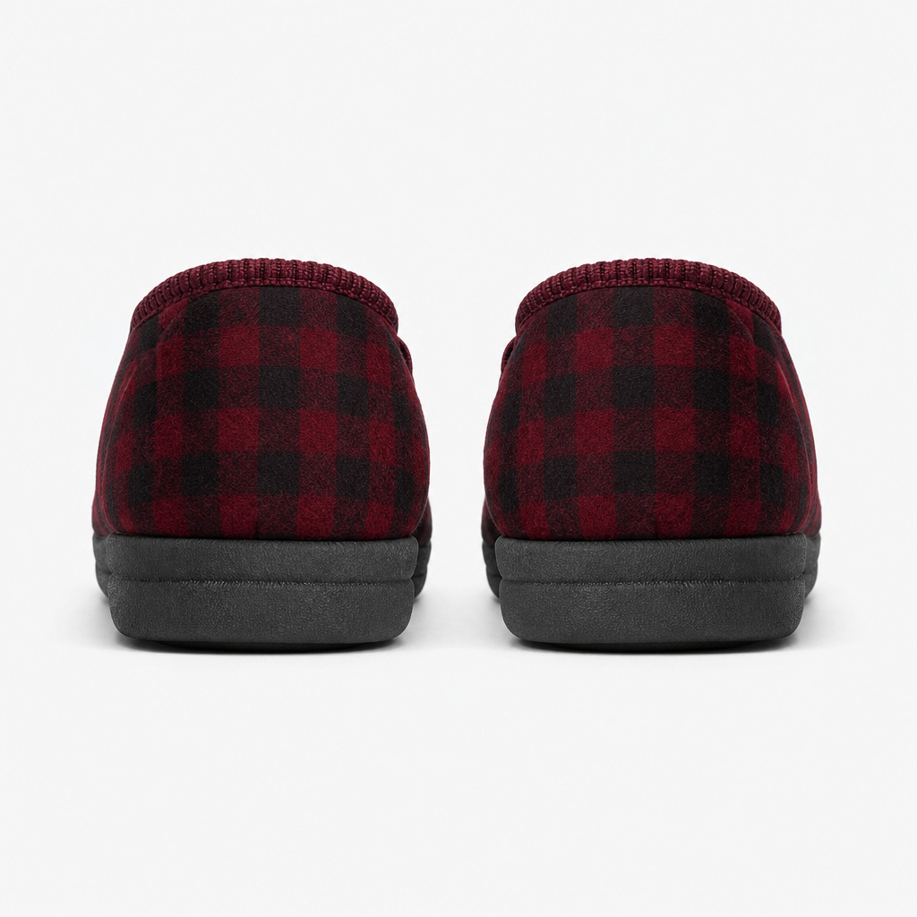 Dr Keller DARREN GUSSET Mens Full Slippers Burgundy