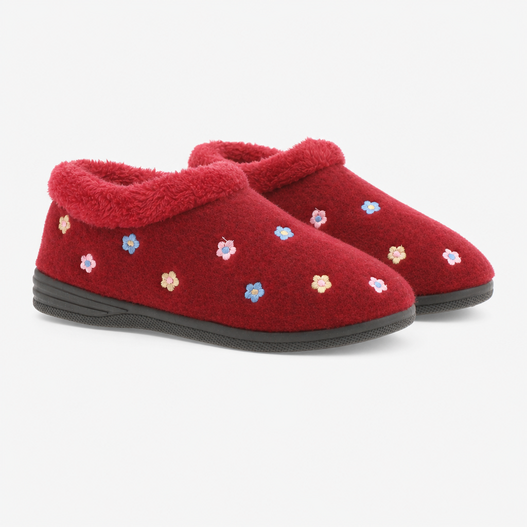 Dr Keller LAYLA Womens Full Slippers Burgundy