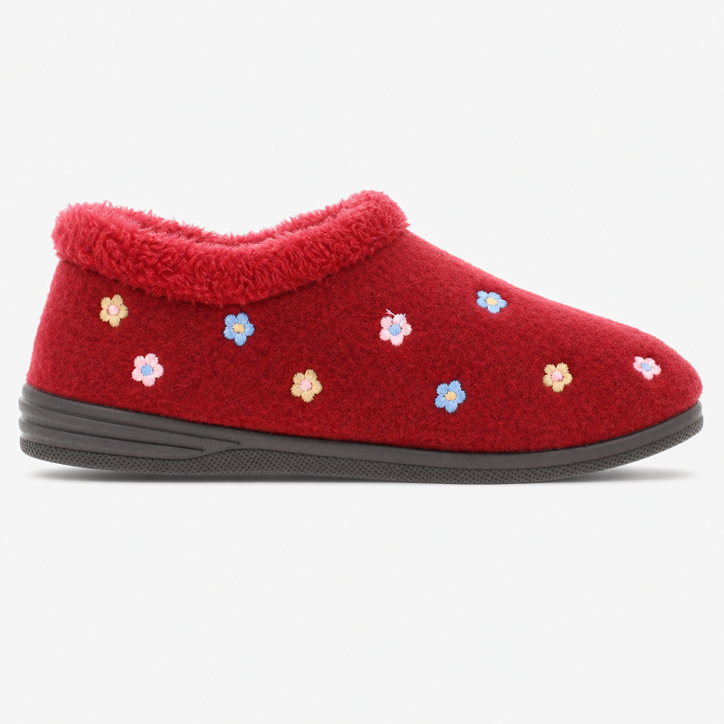 Dr Keller LAYLA Womens Full Slippers Burgundy