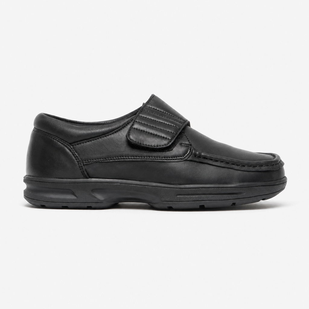 Dr Keller TEXAS Mens Leather Comfort Fit Shoes Black