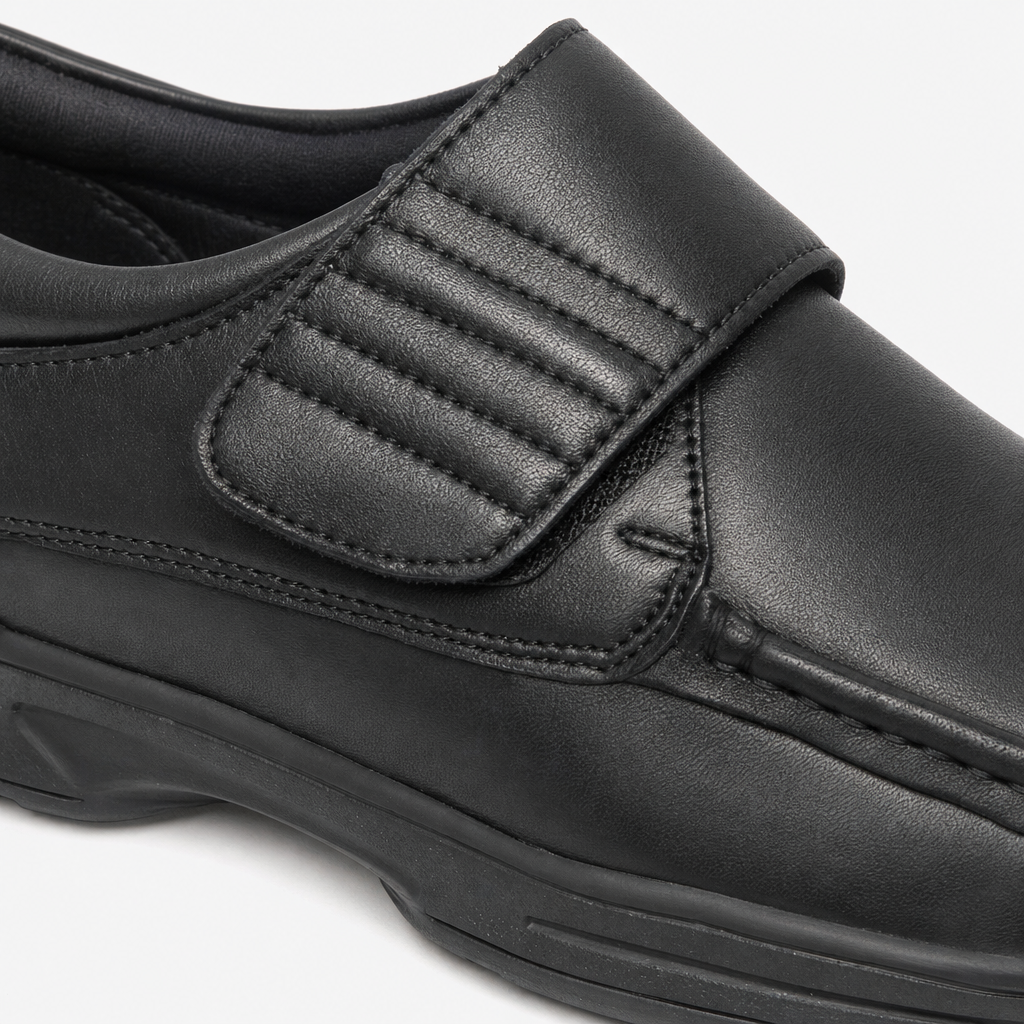 Dr Keller TEXAS Mens Leather Comfort Fit Shoes Black