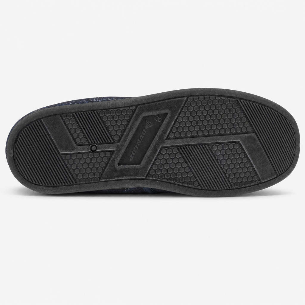 Dunlop OWEN Mens Full Slippers Navy Check