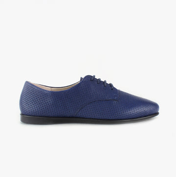 ECCO INCISE ENCHANT Womens Leather Lace-Up Shoes Blue Iris