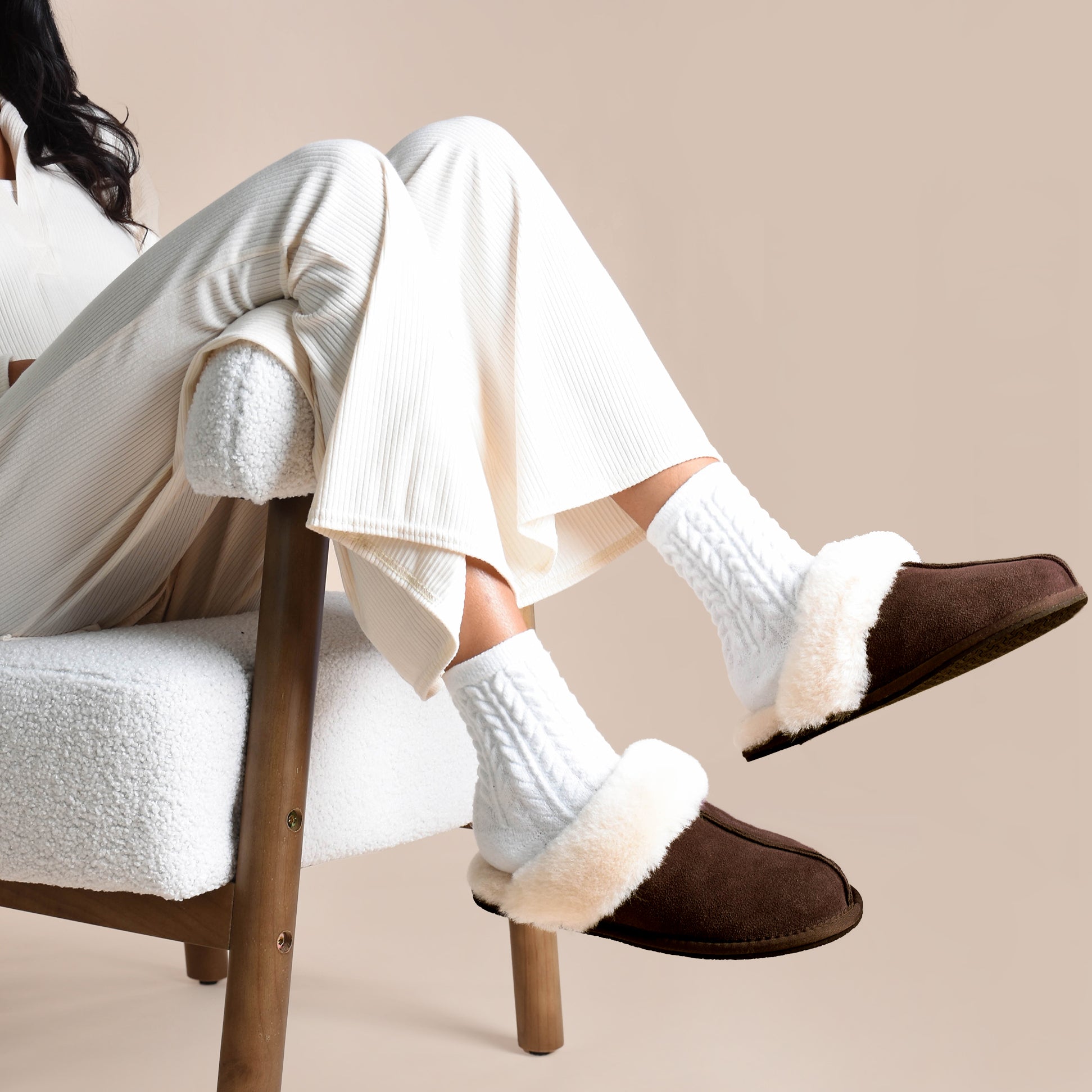 HOS Sheepskin AYLA Womens Mules Espresso