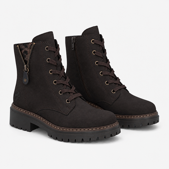 Rieker 72617 Womens Biker Boots Nougat/Antique/Espresso