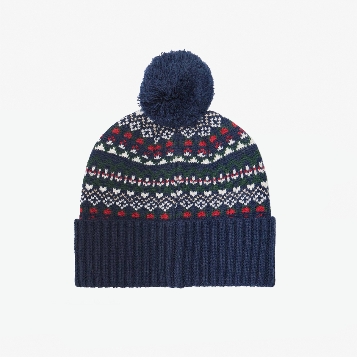 Barbour MARLOW FAIRISLE POM BEANIE Mens Beanie Navy/Evergreen