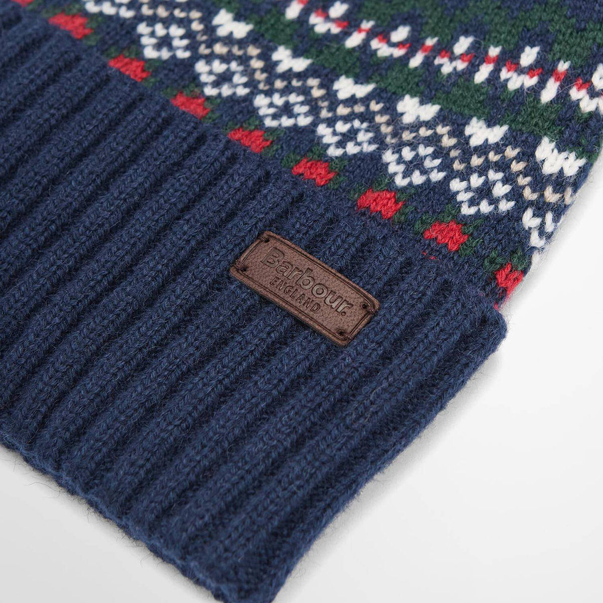 Barbour MARLOW FAIRISLE POM BEANIE Mens Beanie Navy/Evergreen