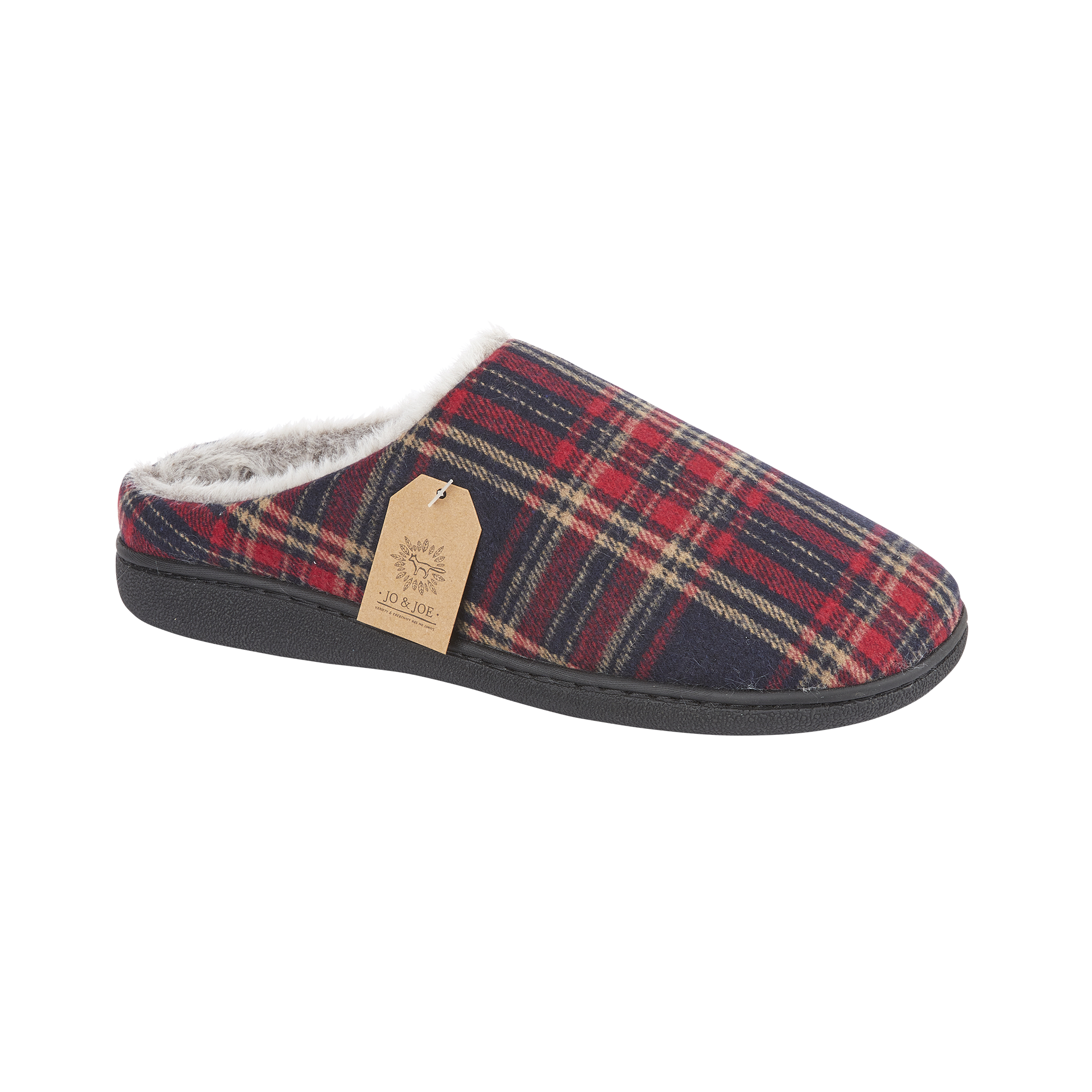 Jo & Joe FALKIRK Mens Mule Slippers Red