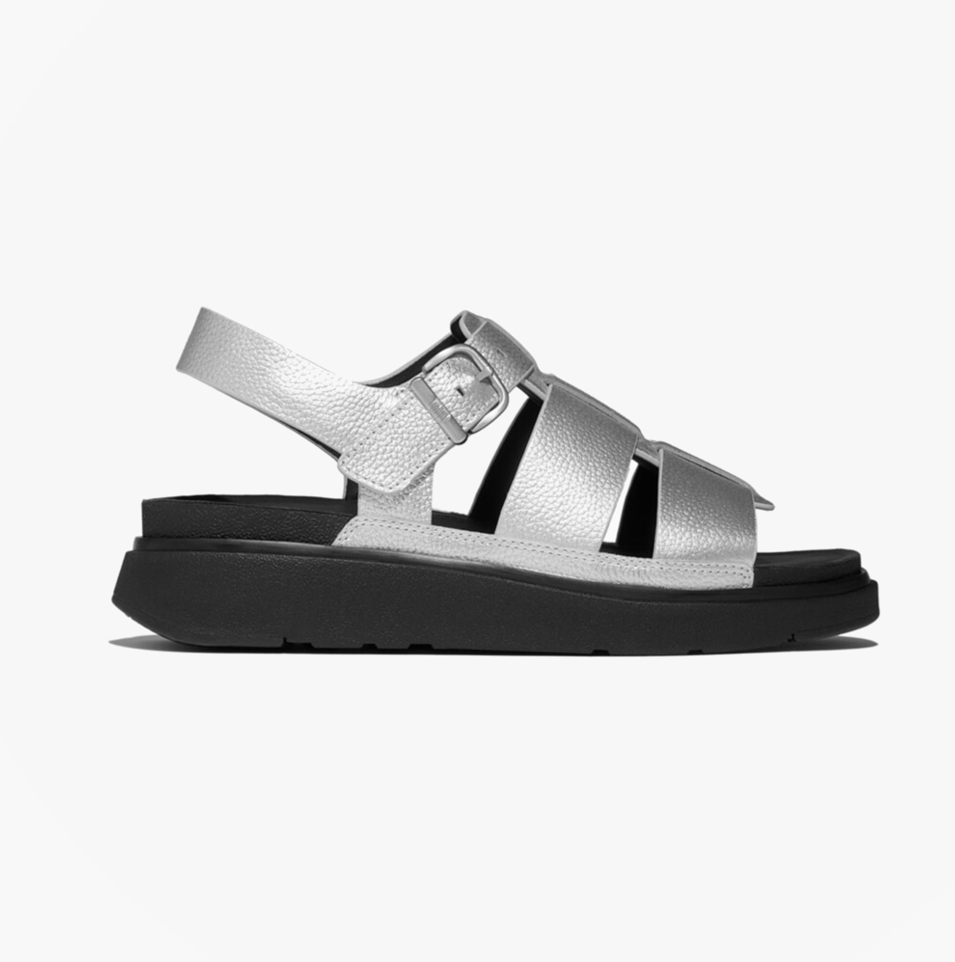 FitFlop GEN-FF TUMBLED Womens Ankle Strap Sandals Silver