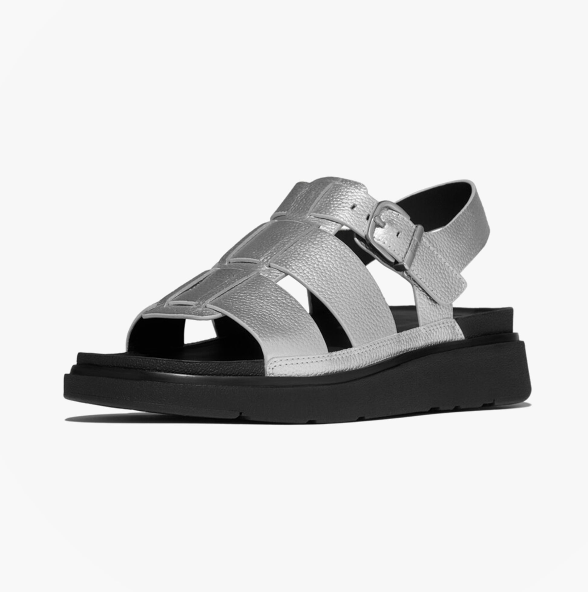 FitFlop GEN-FF TUMBLED Womens Ankle Strap Sandals Silver