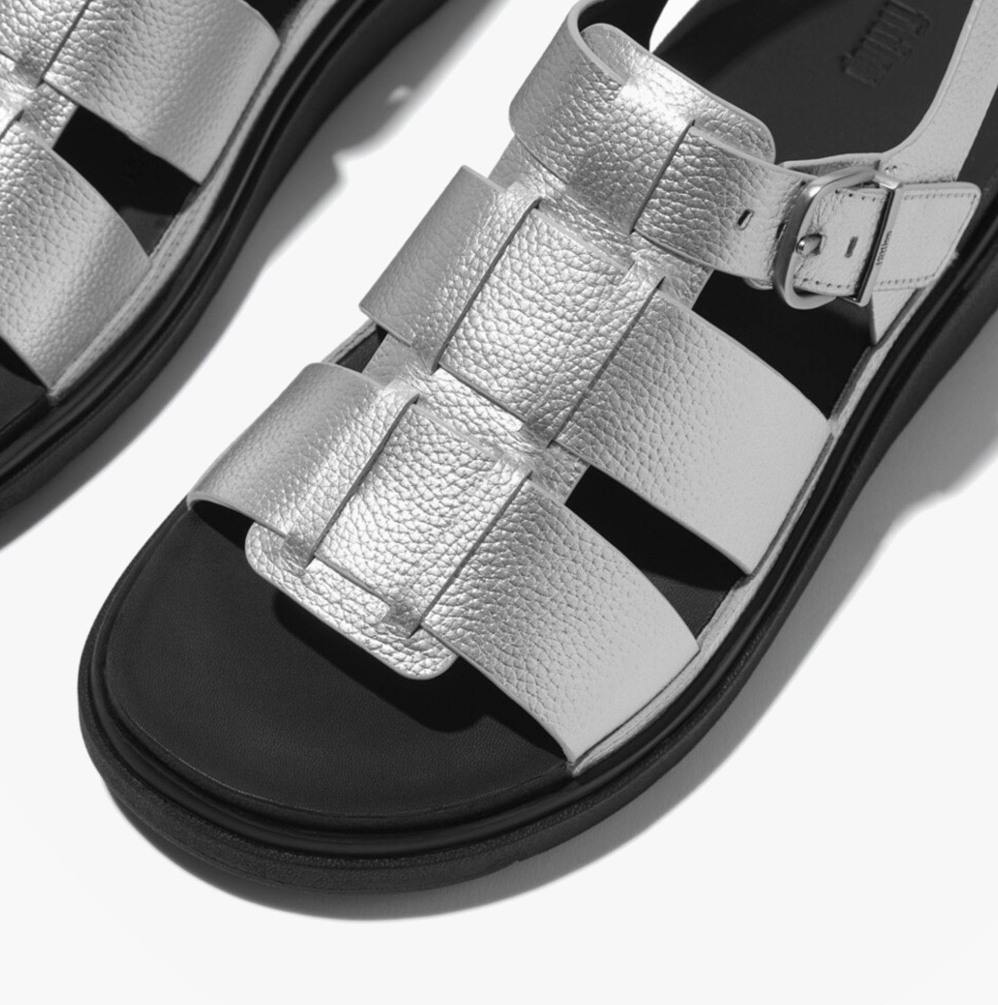 FitFlop GEN-FF TUMBLED Womens Ankle Strap Sandals Silver