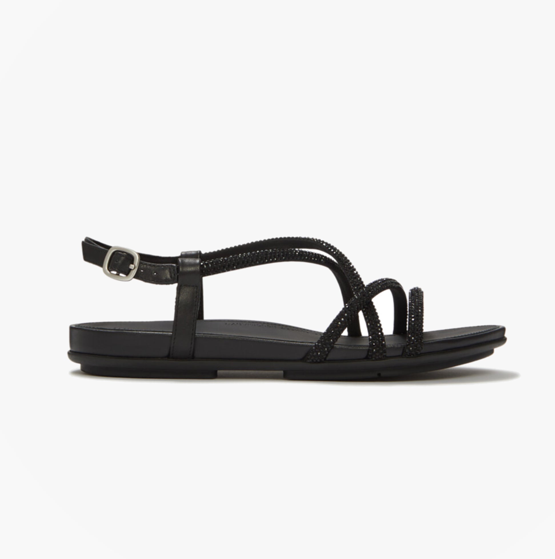 FitFlop GRACIE CRYSTAL Womens Cross Strap Sandals All Black