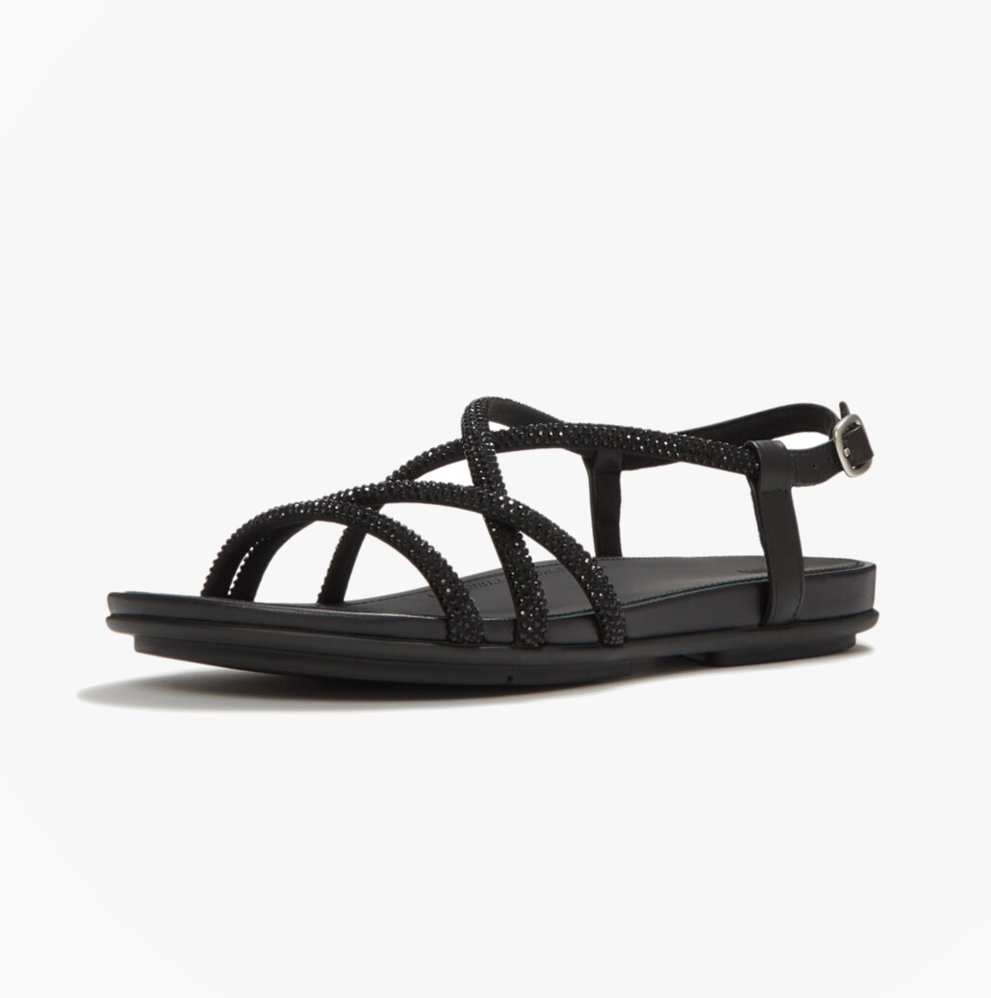 FitFlop GRACIE CRYSTAL Womens Cross Strap Sandals All Black
