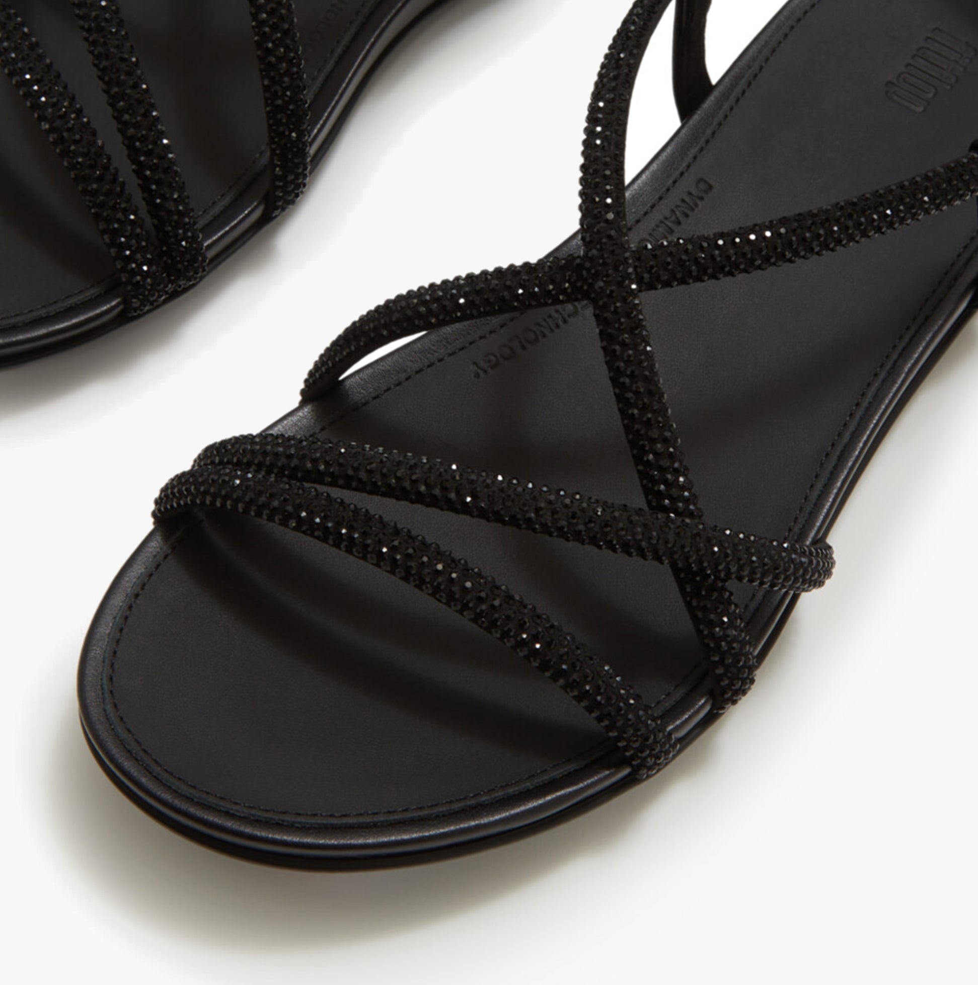 FitFlop GRACIE CRYSTAL Womens Cross Strap Sandals All Black