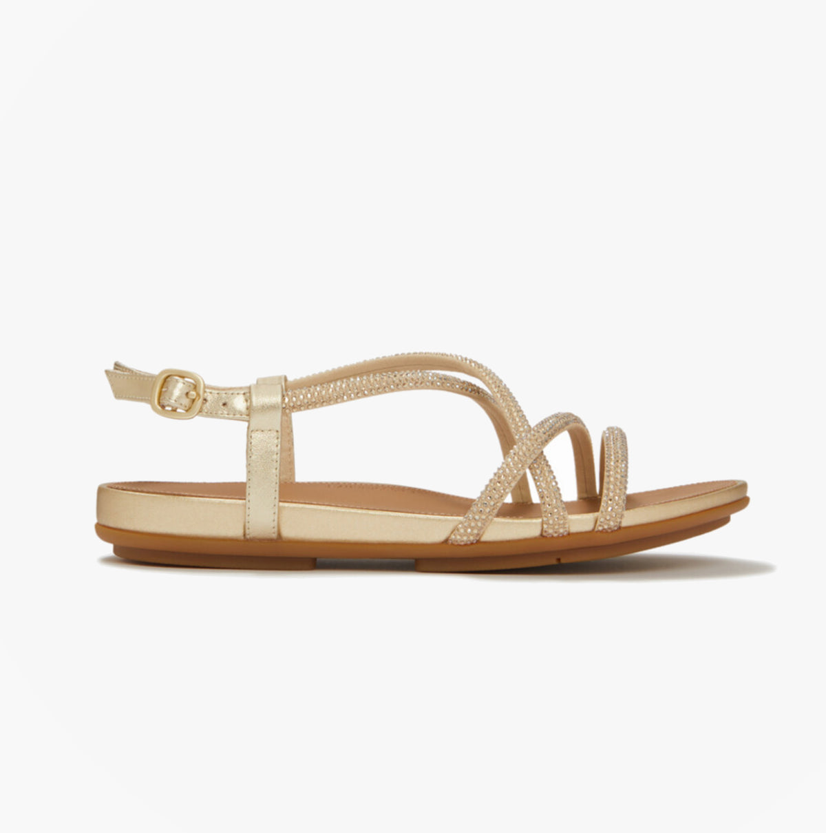 FitFlop GRACIE CRYSTAL Womens Cross Strap Sandals Platino