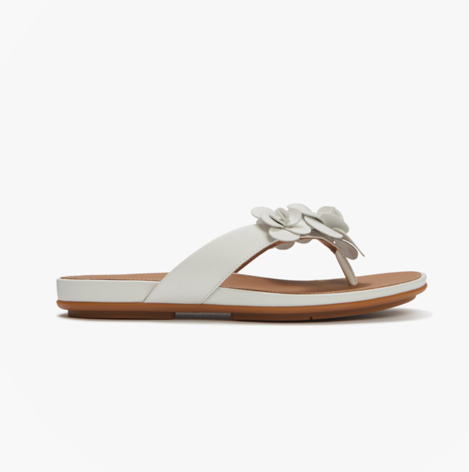 FitFlop GRACIE FLOWER Womens Toe-Post Sandals Urban White