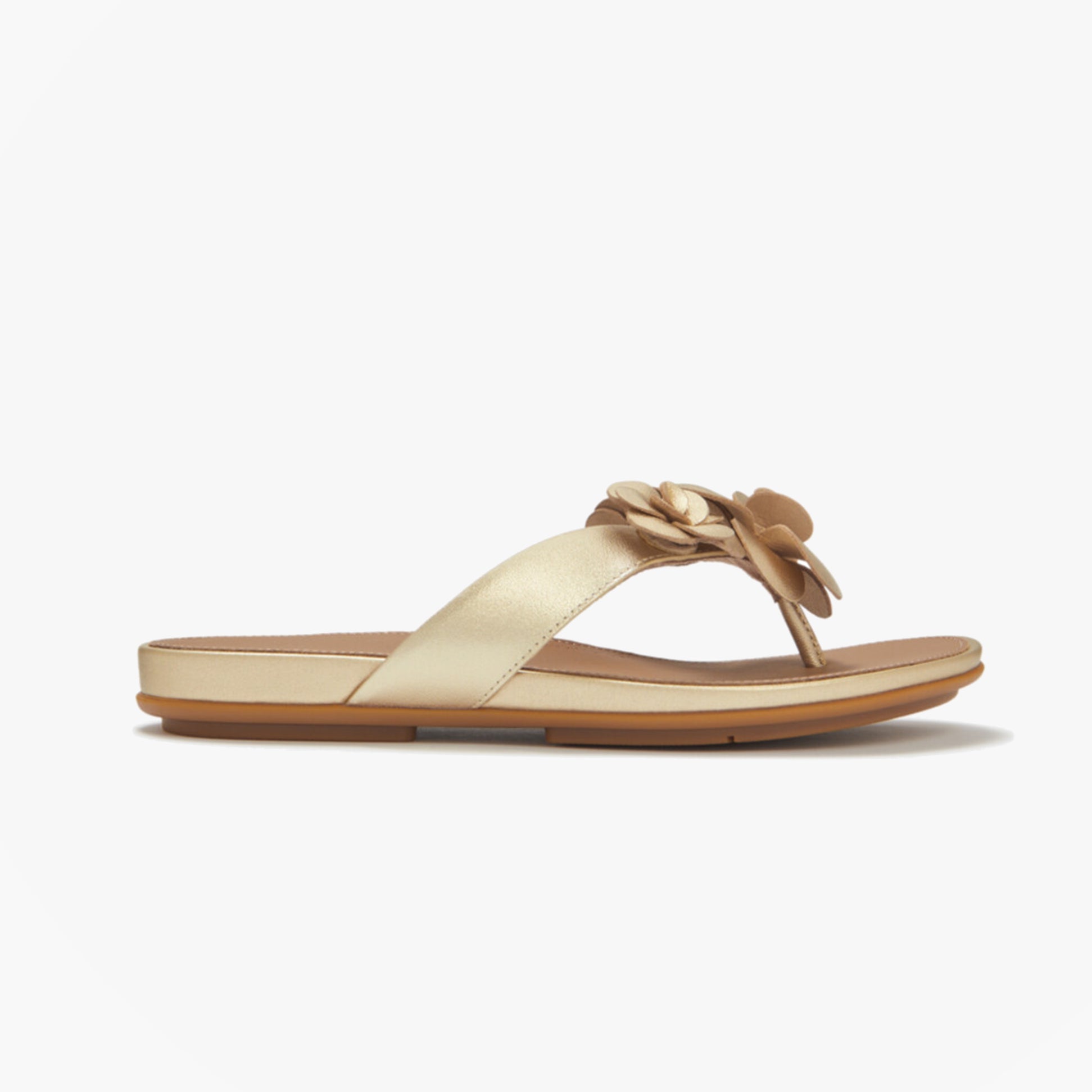FitFlop GRACIE FLOWER Womens Toe-Post Sandals Platino